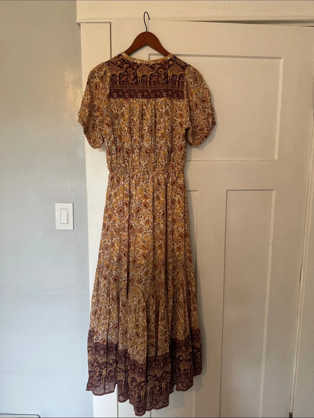 Boho Floral Maxi Dress - Brown/Gold - Picture 5 of 5